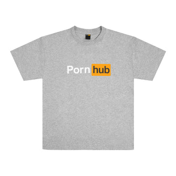Klassisches Logo-T-Shirt in meliertem Grau