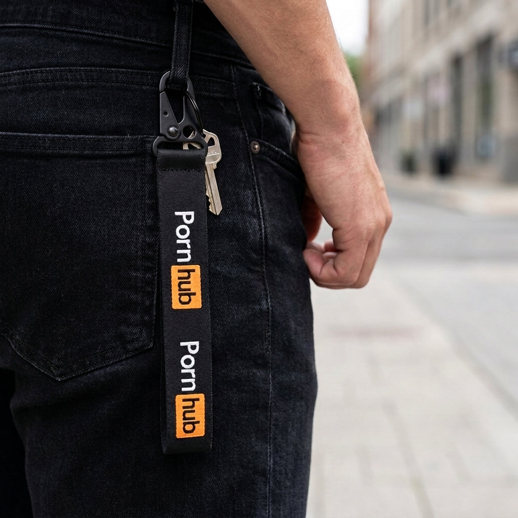 Pornhub Apparel Cloth Logo Keychain