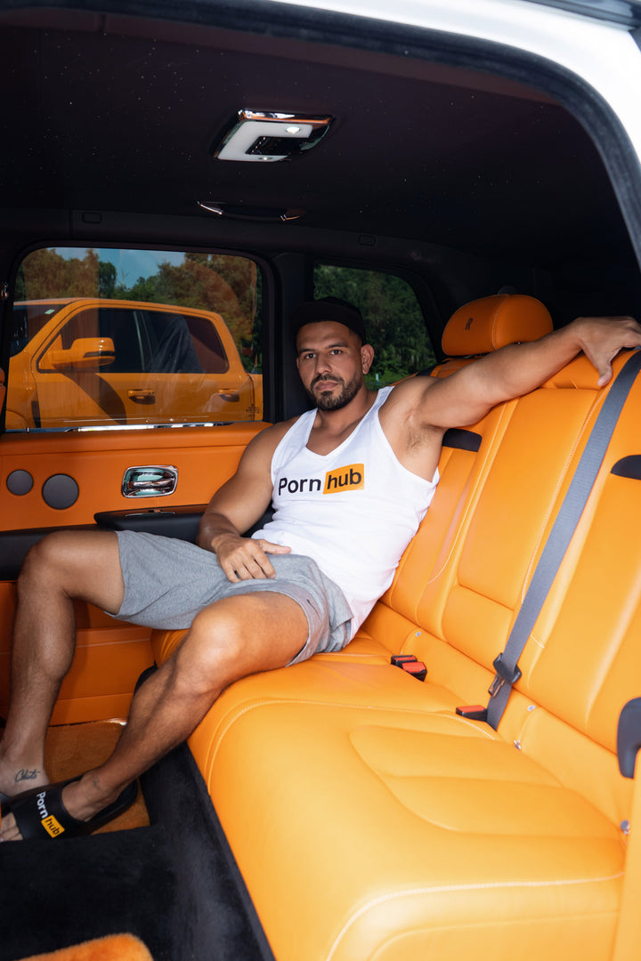 White Logo Tank Top: