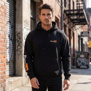Black Embroidered Hoodie: