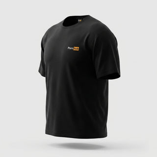 Black Embroidered T-Shirt: Close