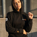 Black Embroidered Hoodie