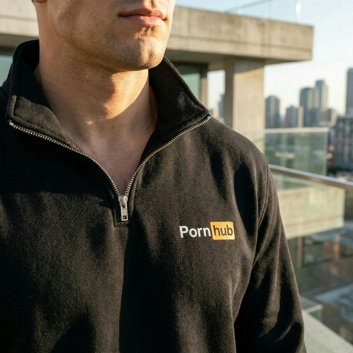 Pornhub Apparel Quarter Zip Sweater