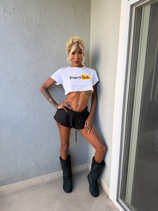 Pornhub White Crop Top