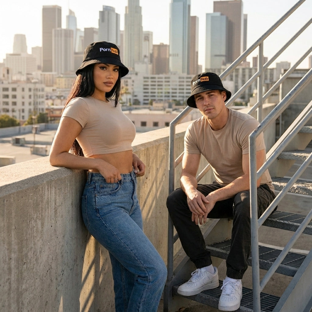 Pornhub Apparel Black Bucket Hat: