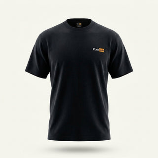 Black Embroidered T-Shirt: Close