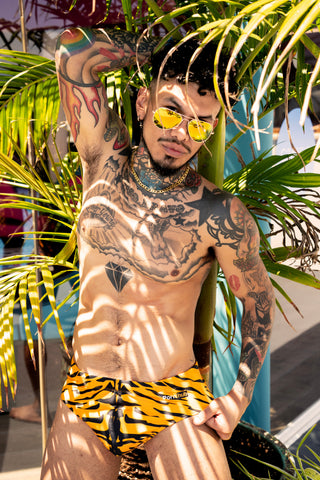 Tiger Print Swim Briefs