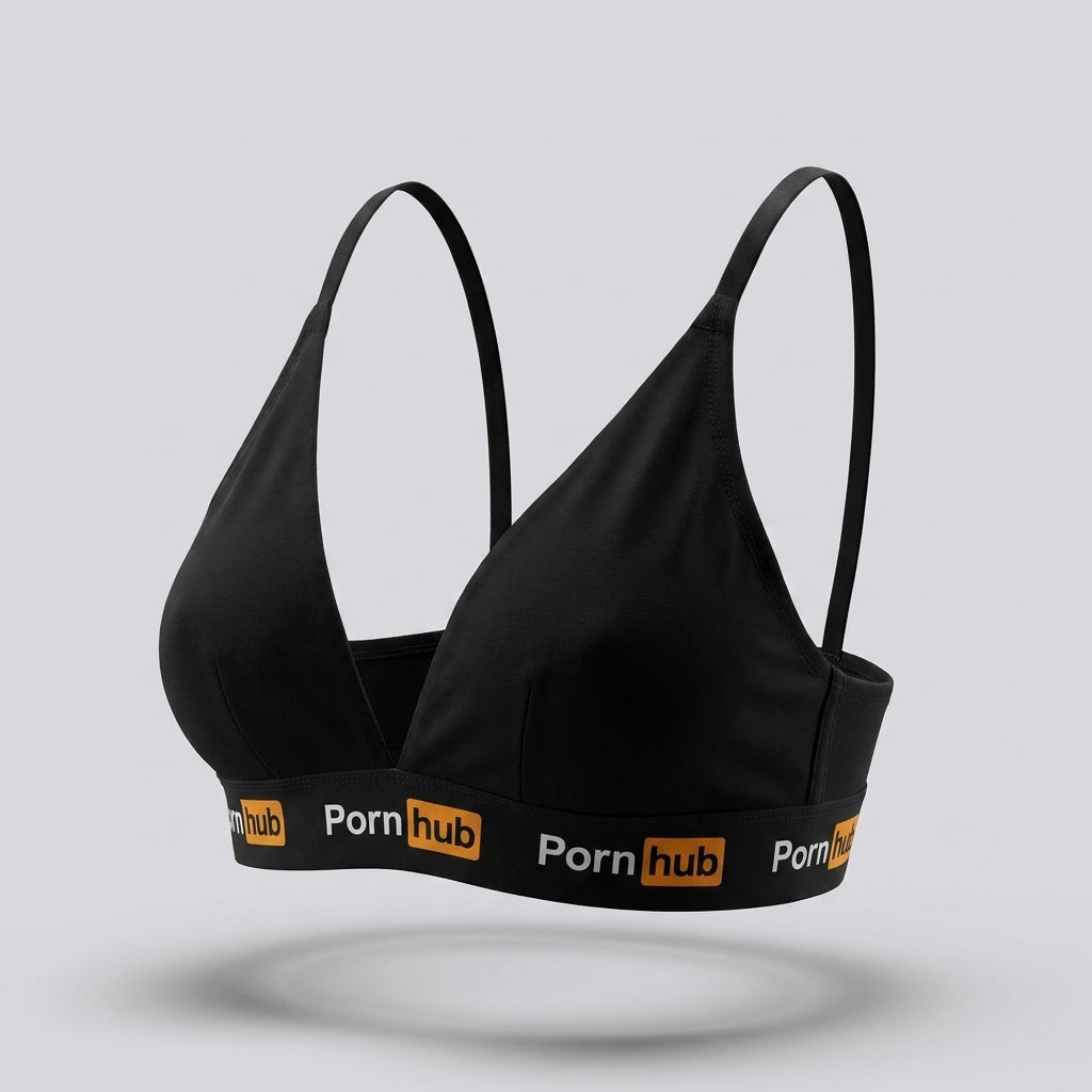 Triangle Bra, soft black fabric, thin