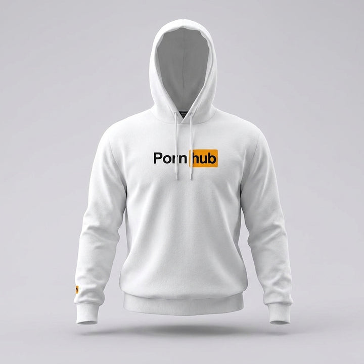 Pornhub Apparel White Classic Logo Hoodie