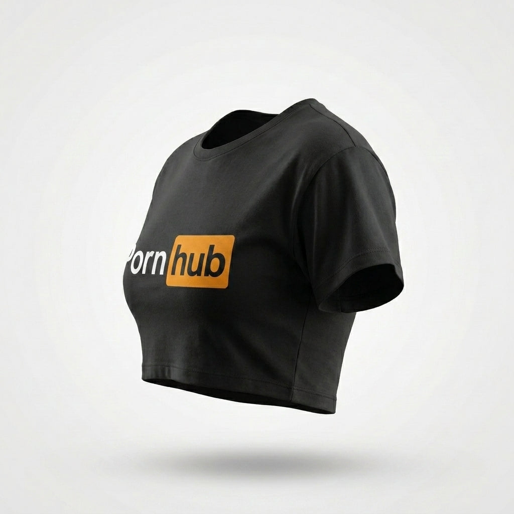 Pornhub Crop Top: Black
