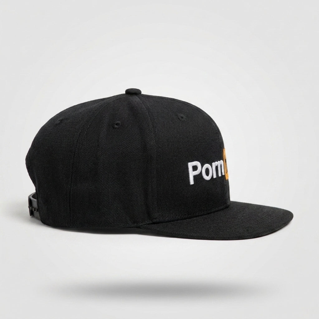 3D Puff Snapback Hat: Black